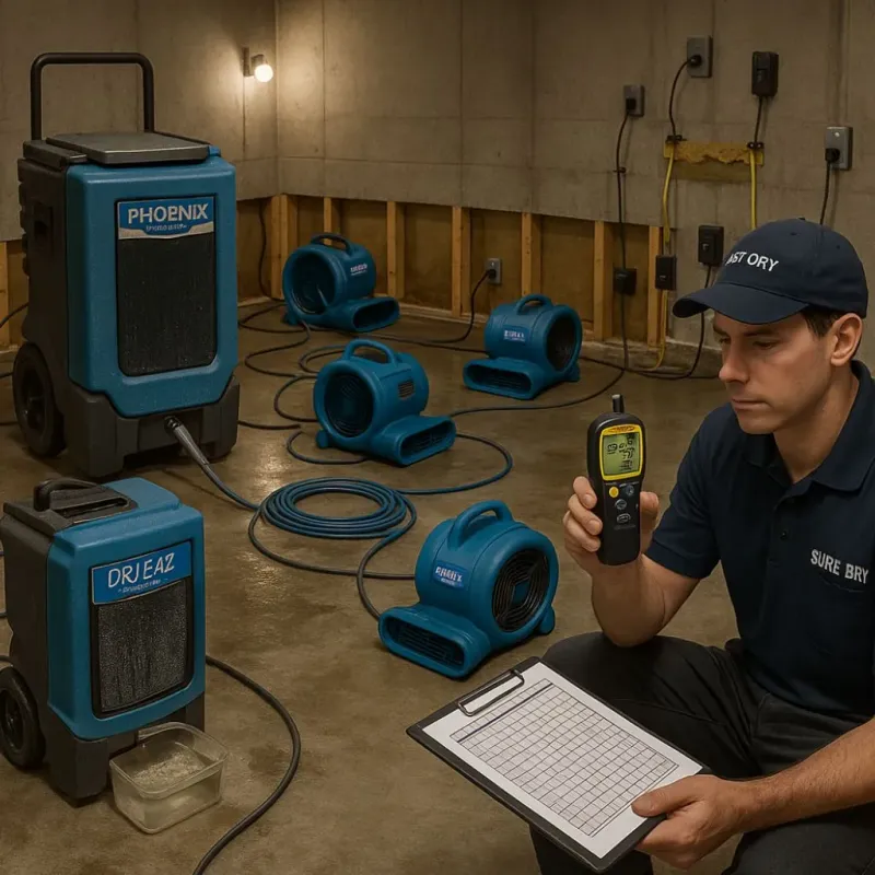 Structural Drying and Dehumidification process in Seward County, KS
